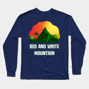 Red and White Mountain Long Sleeve T-Shirt